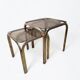 1970s golden metal nesting table