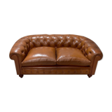 Canapé Chesterfield capitonné, en cuir – fin XIXe