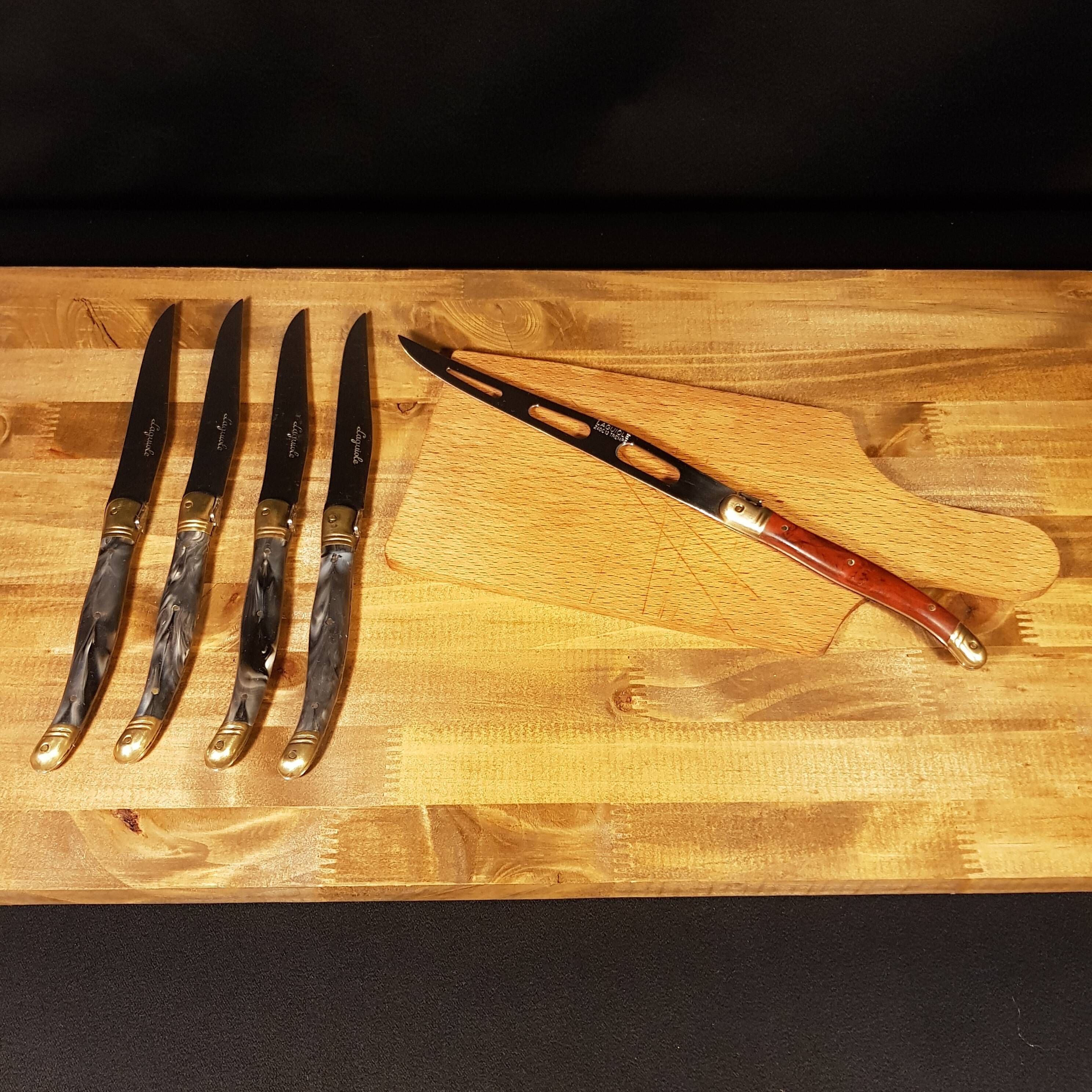 4 Laguiole table knives and large knife