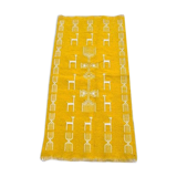 Tapis jaune et blanc fait main 72x128cm