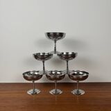 Set of 6 Letang Remy high-footed ice cream cups, stainless steel