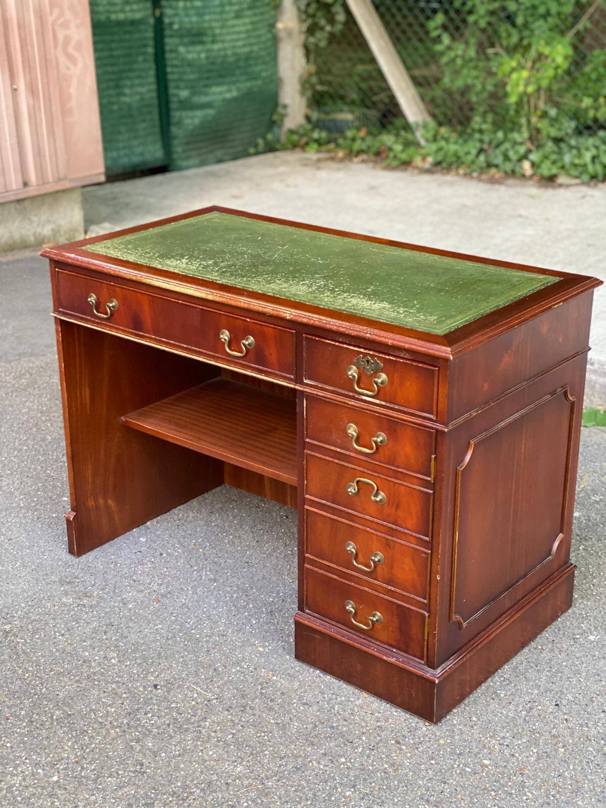 Rosjohn 1950s English Solid Mahogany Desk
