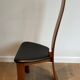 Pair of High Back Chairs, Exotic Wood & Black Leather, Scandinavian, varnished