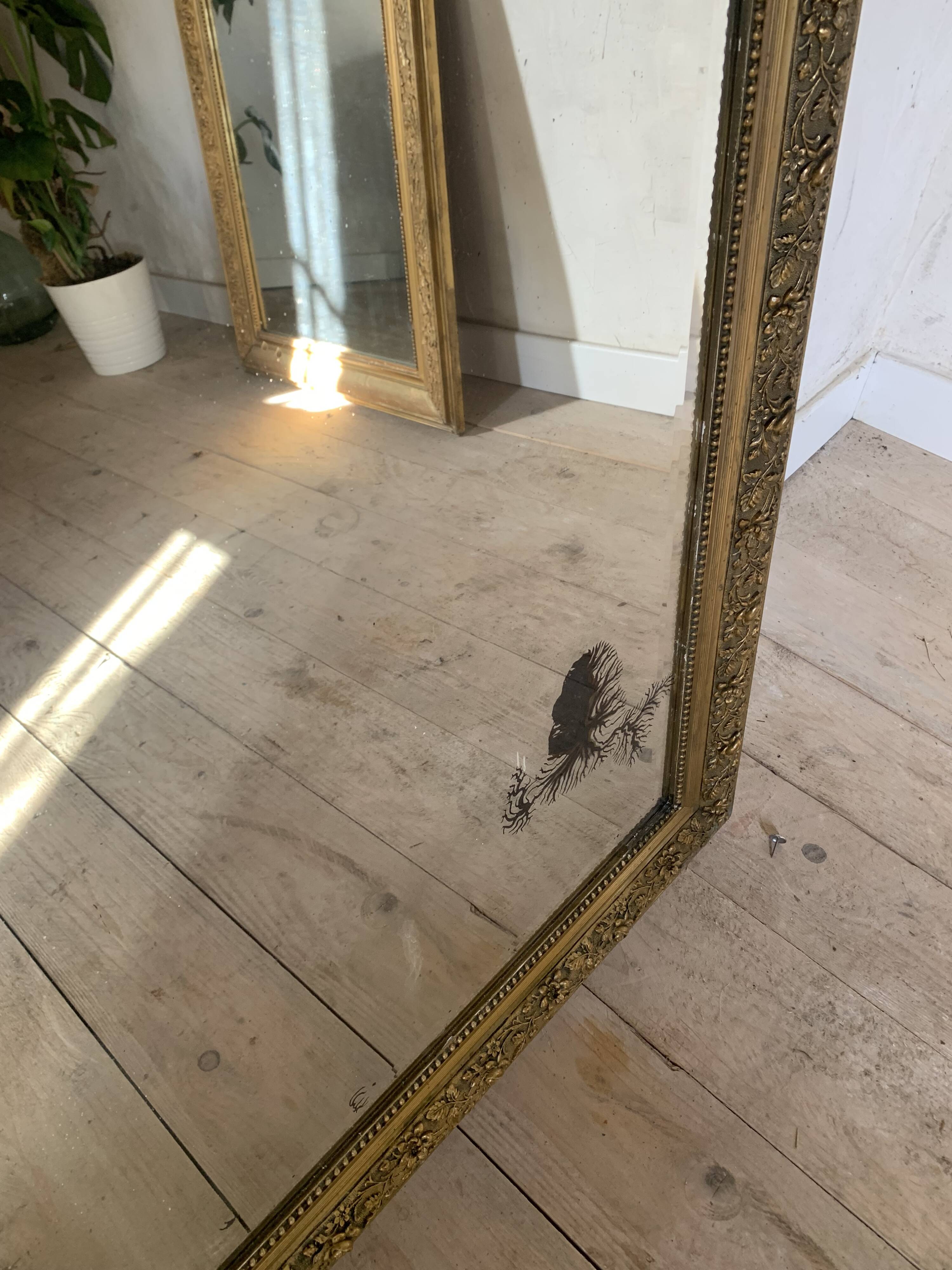 Gilded trumeau fireplace mirror