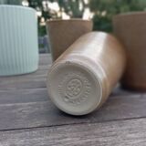 Trio of Digoin grespot stoneware cups / mugs, vintage