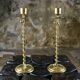 Pair of Art Deco twisted brass candlesticks, France, 1930s