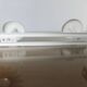Wall coat rack in white lacquered metal with 2 hooks, 1970.