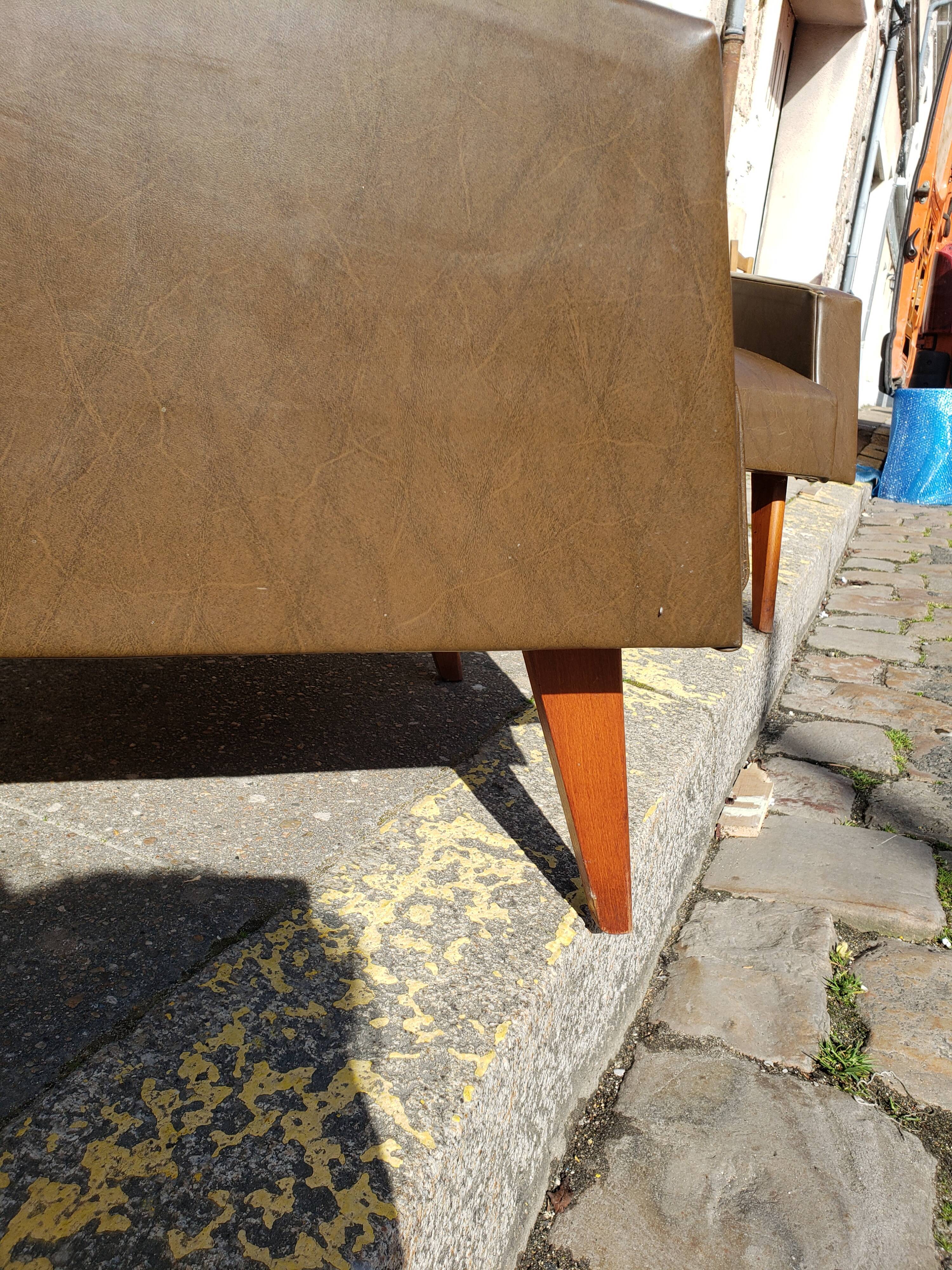 Vintage Scandinavian olive green armchairs
