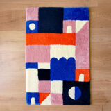 Geometric rectangular tufted carpet 90x60cm