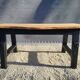 Bicolour coffee table in solid oak with 19th-century legs • Unique piece "Raw"