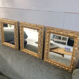 Triptych of ancient gilded mirrors