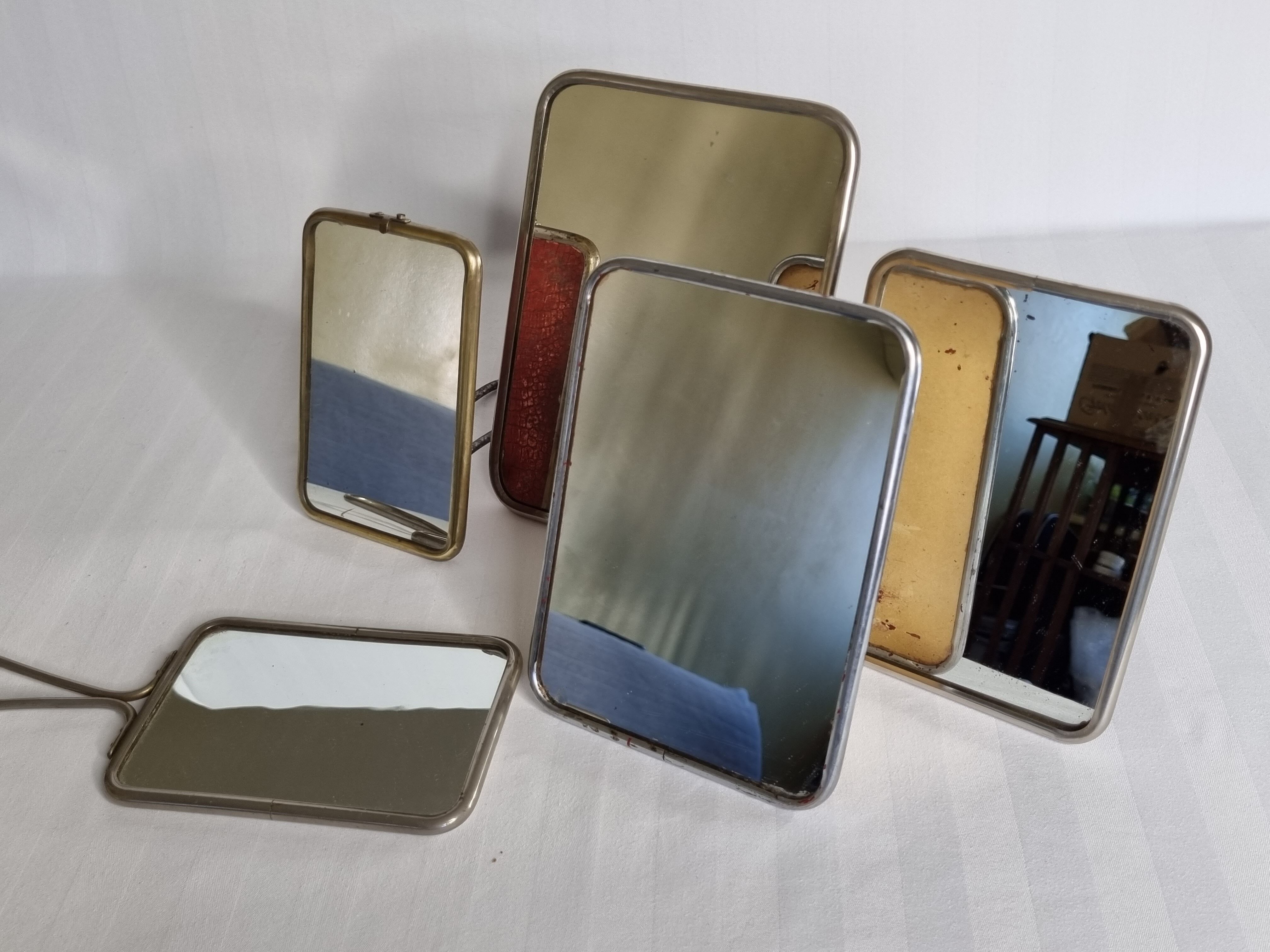 Set of five barber mirrors to install or hang