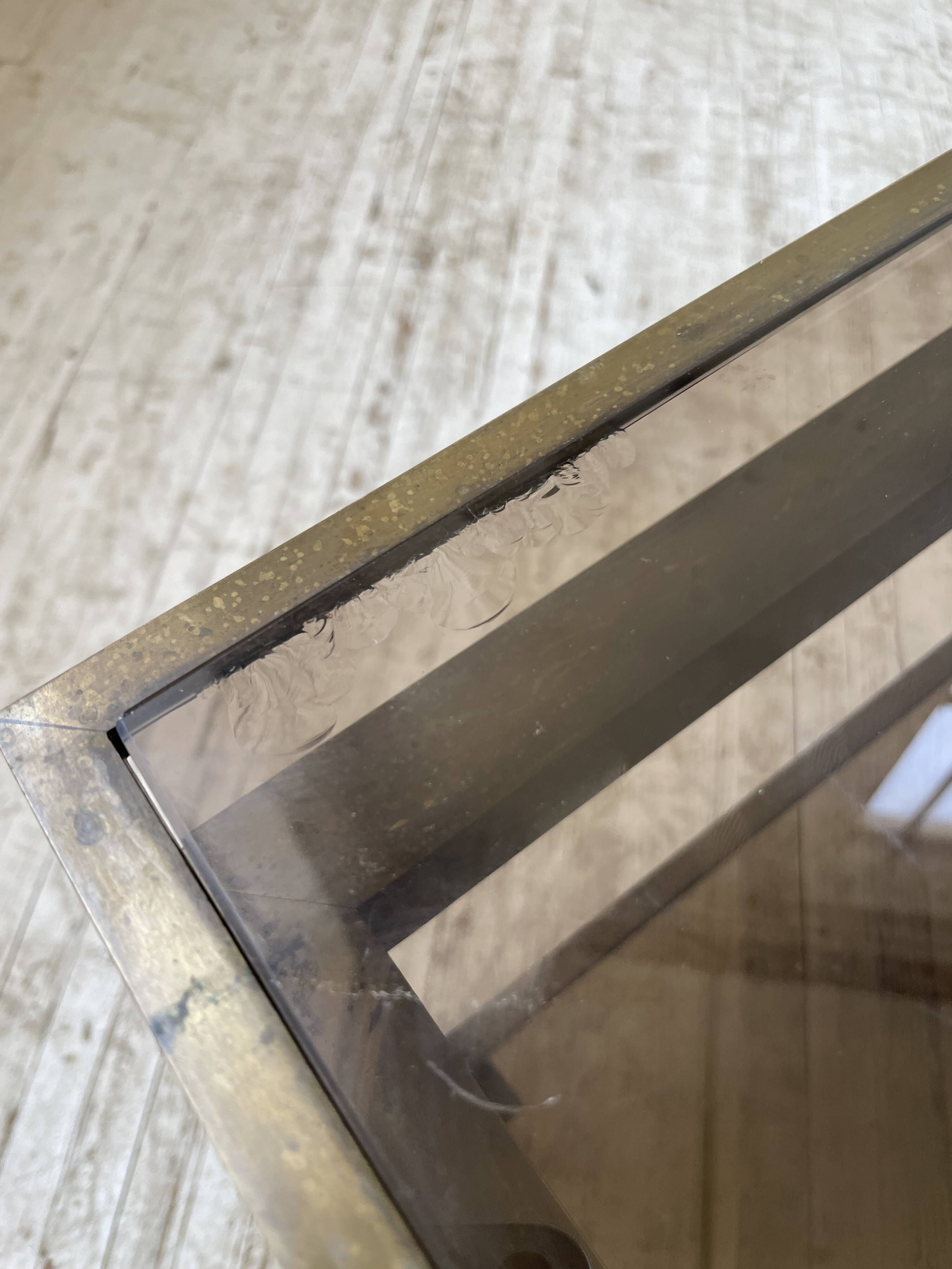 Brass coffee table attributed to Guy Lefevre for Maison Jansen