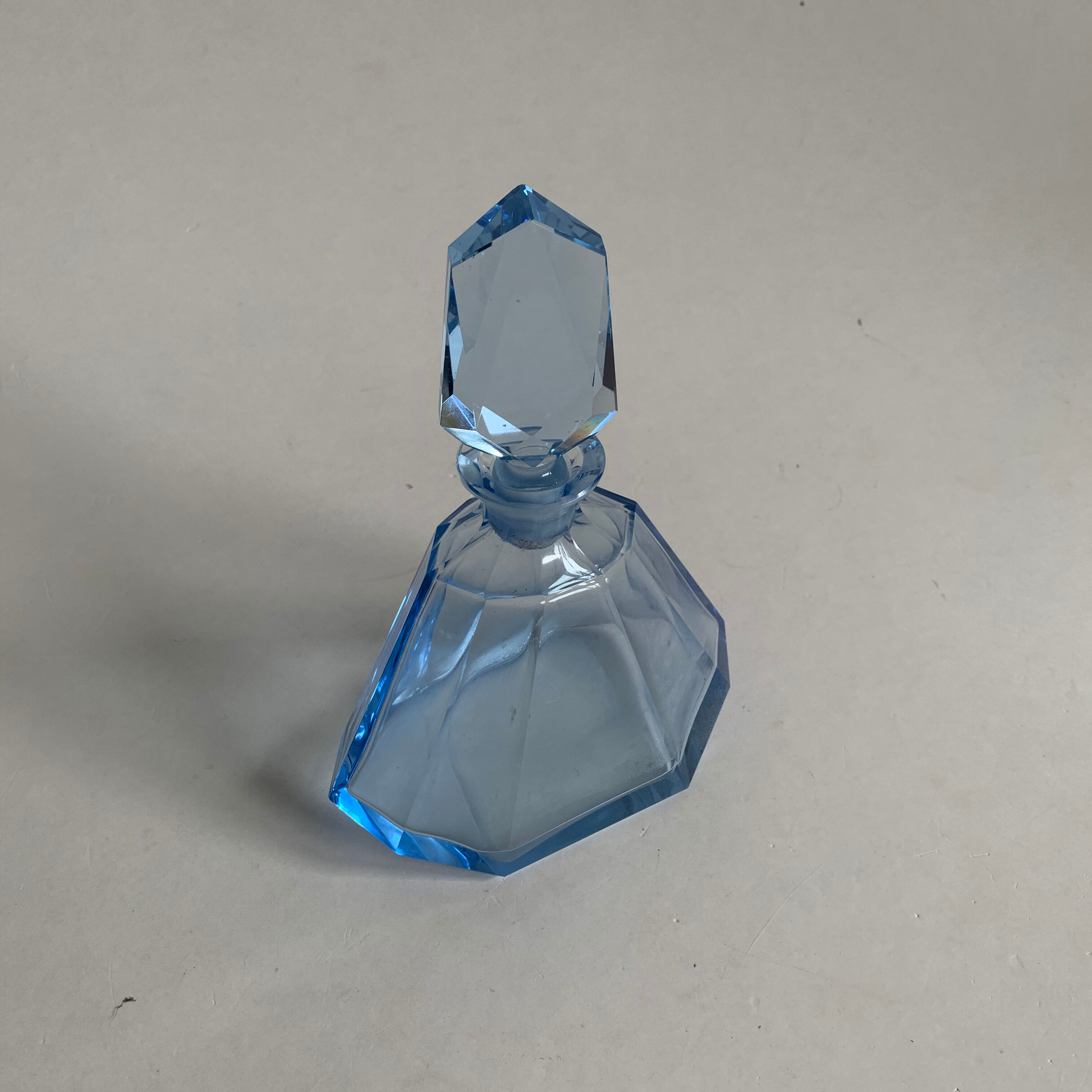 Art deco shaped glass carafe, 1940s