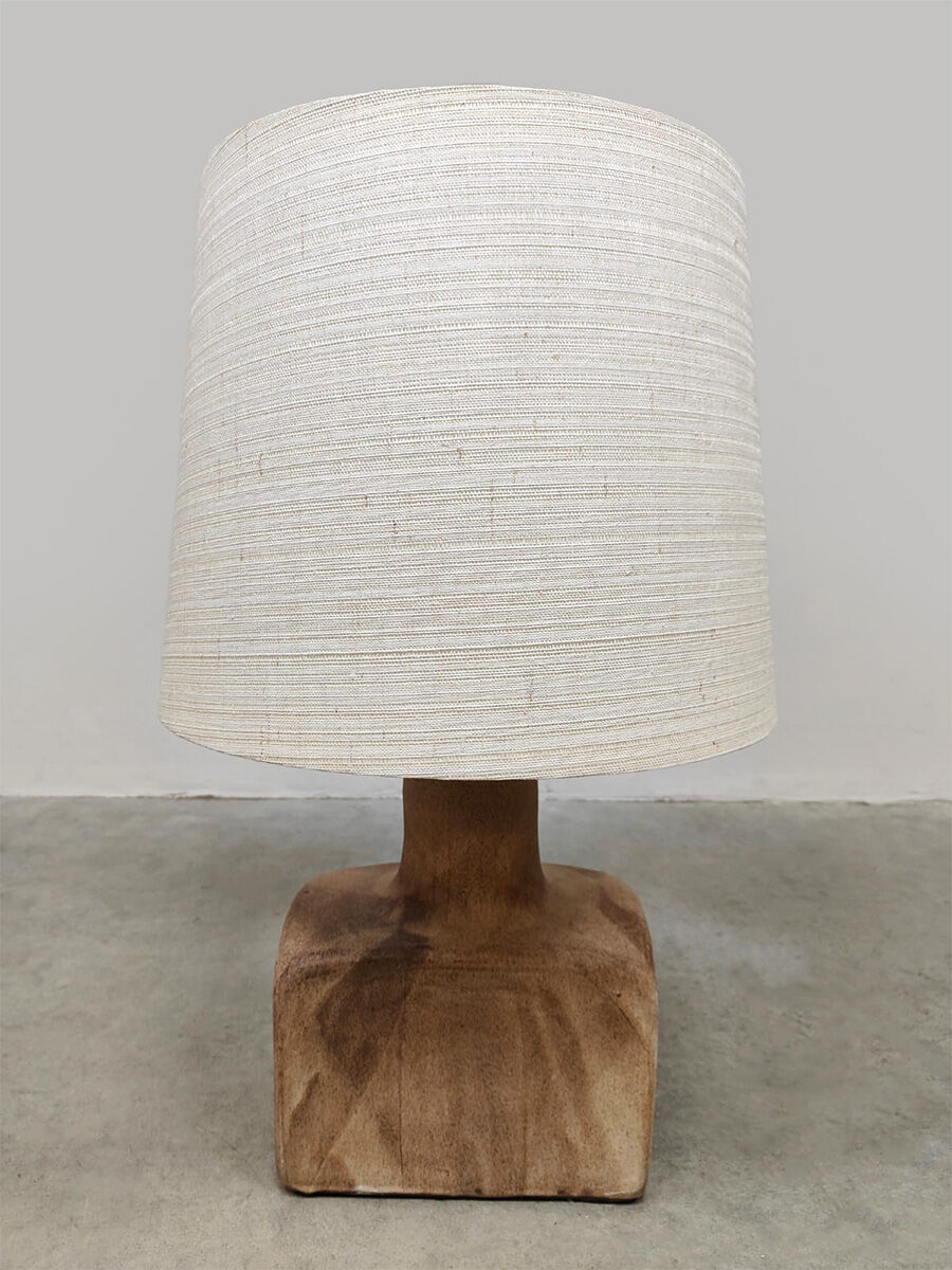 Vintage ceramic table lamp earth tones