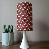 Vintage table lamp with psychedelic printed shade