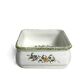 Moustiers, square shallow dish with bird decoration, 20th century.