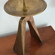 Brutalist bronze candlestick