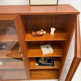 Teak glass bookcase
