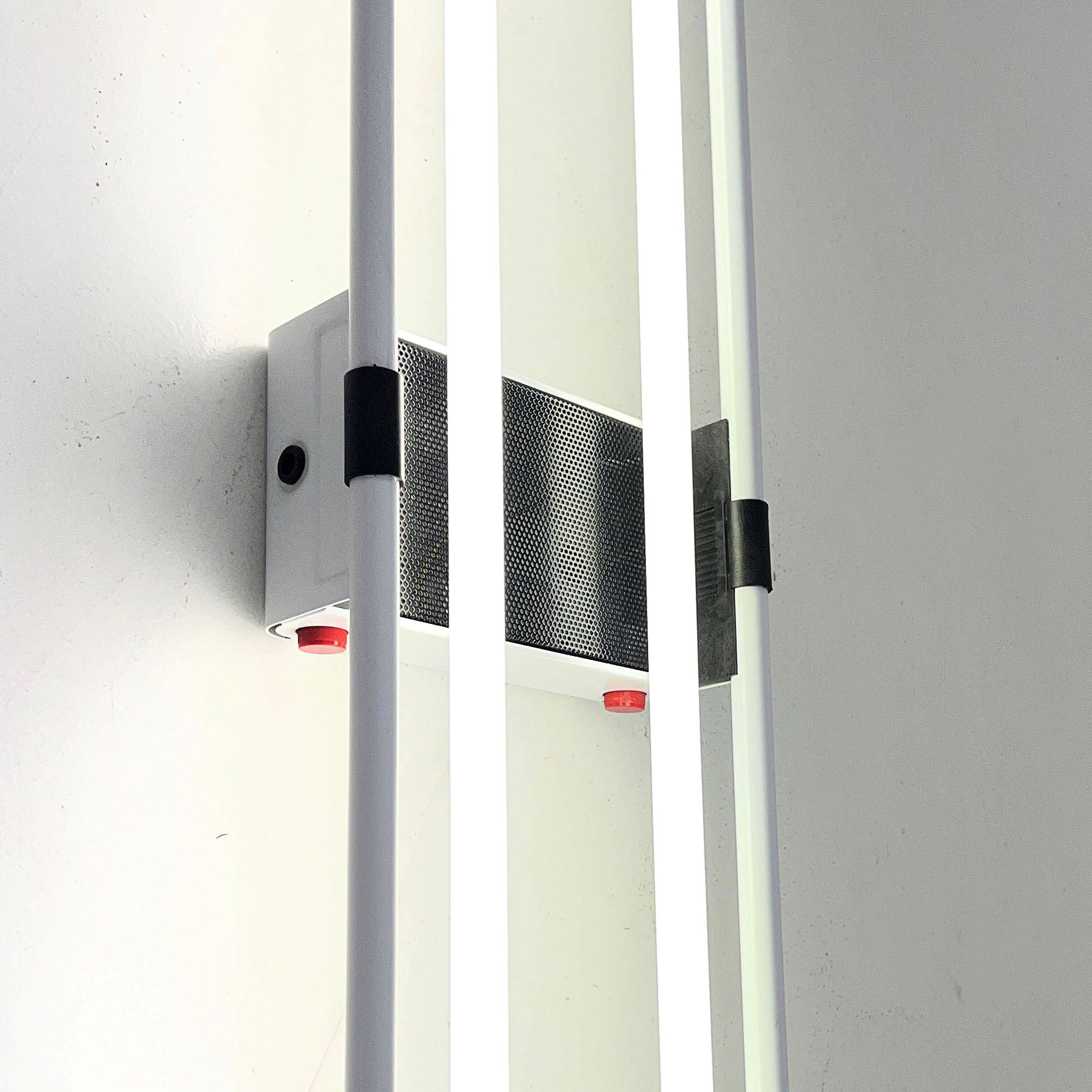 Double white neon wall light by Gian N. Gigante for Zerbetto, 1980