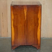 Military desk Harrods in Burr Yew wood with leather, country style.
