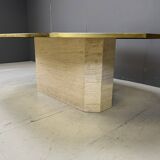 Table design vintage en laiton gravé par Roger Vanhevel