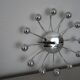 Wall clock spider chrome design karlsson vintage 1970-80