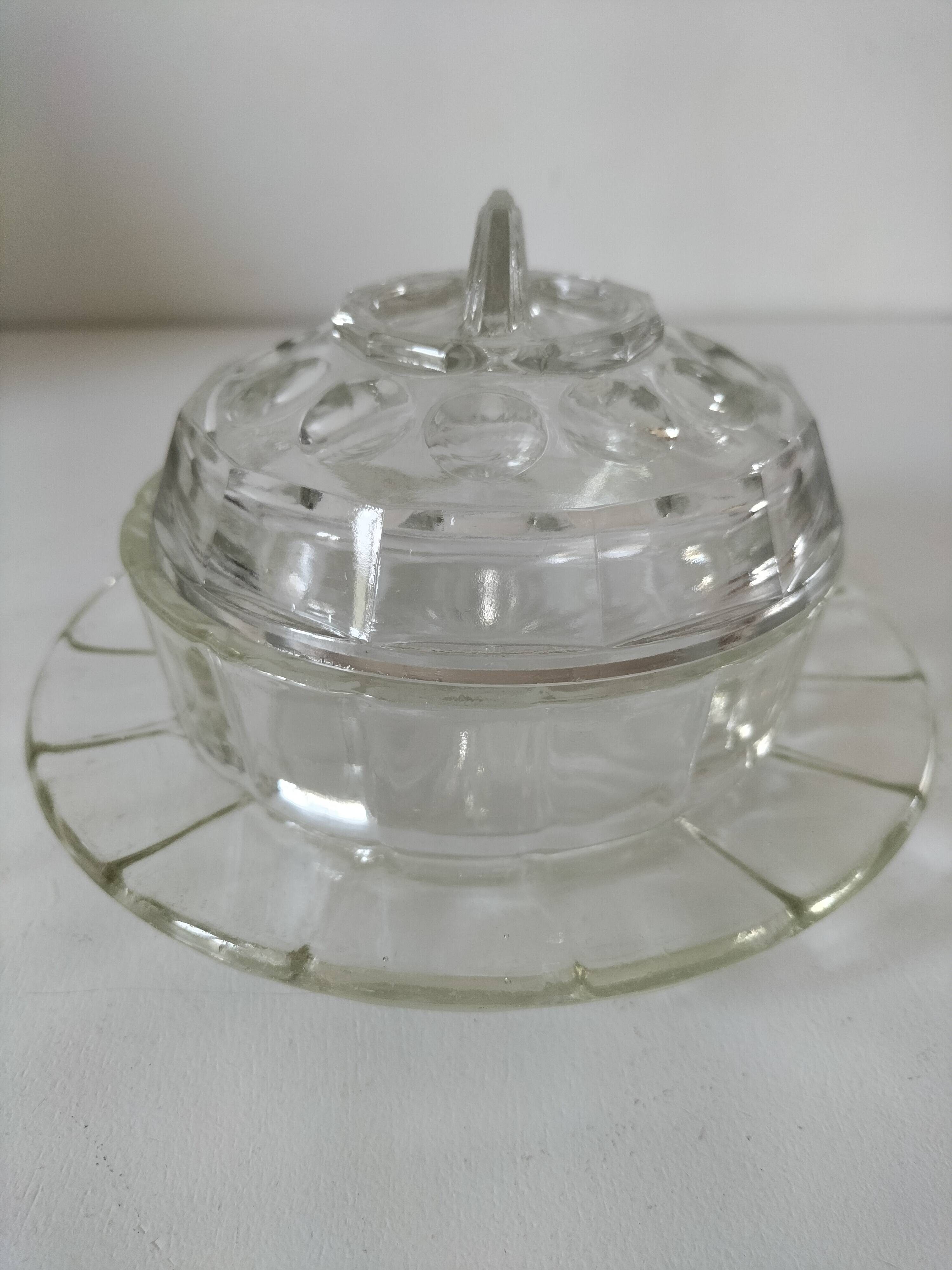 Pressed glass bell jar from the 50s