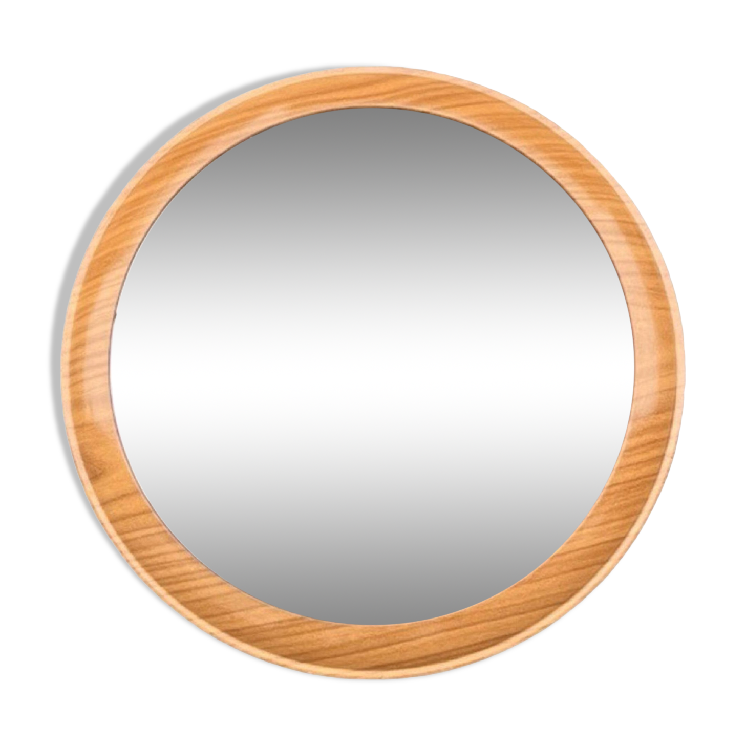 Round wall mirror, veb spanplattenwerk gotha germany, 1970s.