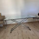Large liftable/modular coffee table "Up & Down" vintage – Italian design glass & chrome
