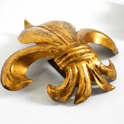 A pair of large 1970s gilt metal Fleur-de-Lis wall lamps by Hans Kögl