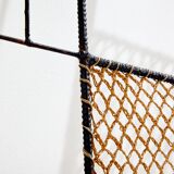 Rattan and metal coat rack