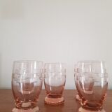 Set of 5 pink glasses