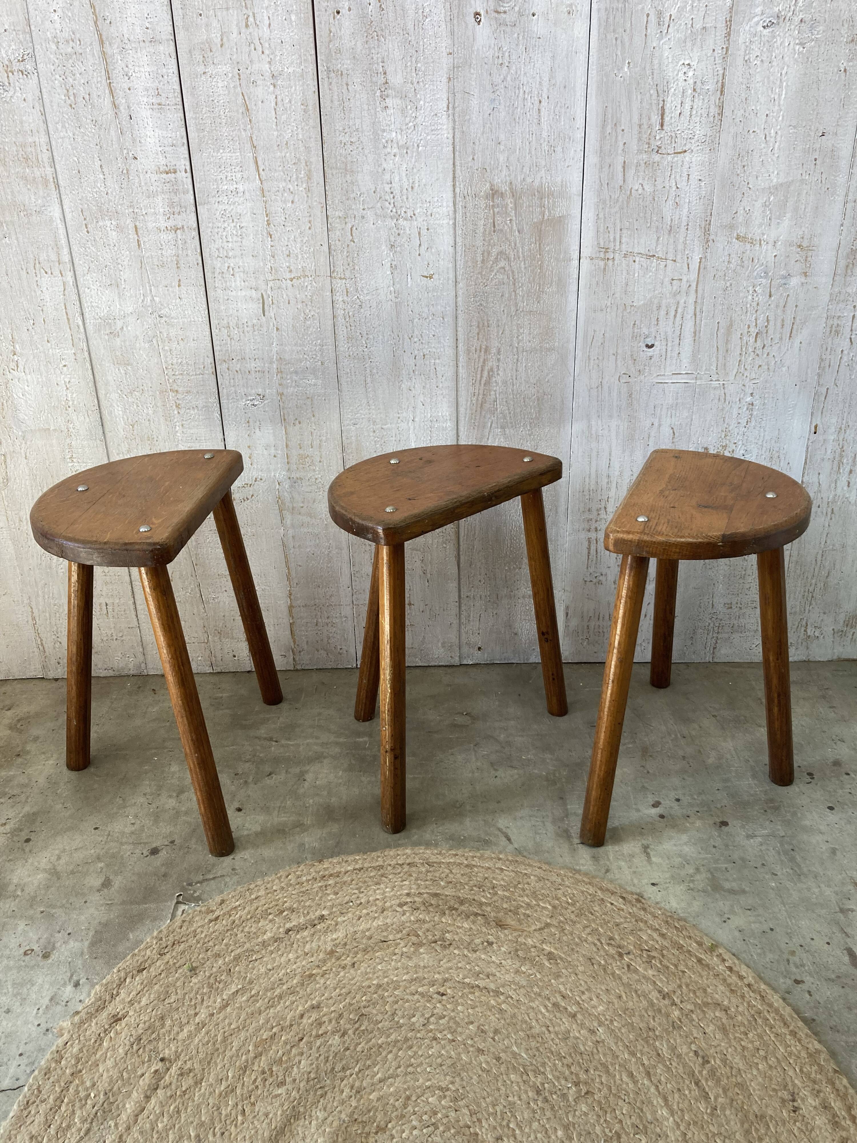 Set of 3 tripod stools
