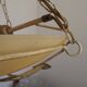 Italian Metal Ceiling Light Gold Leaf Detail Frosted Glass Bowl Shade