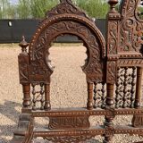 Old carved wooden bench
