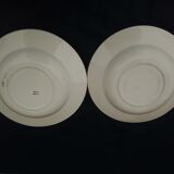 2 hollow plates in earthenware HBCM Creil Montereau diam 23 cm