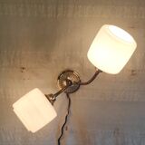 Double articulated wall light with opaline globe - 1950s/60s
