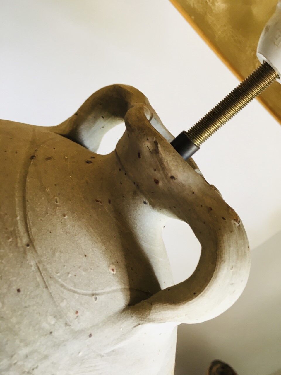 Antique pottery lamp foot