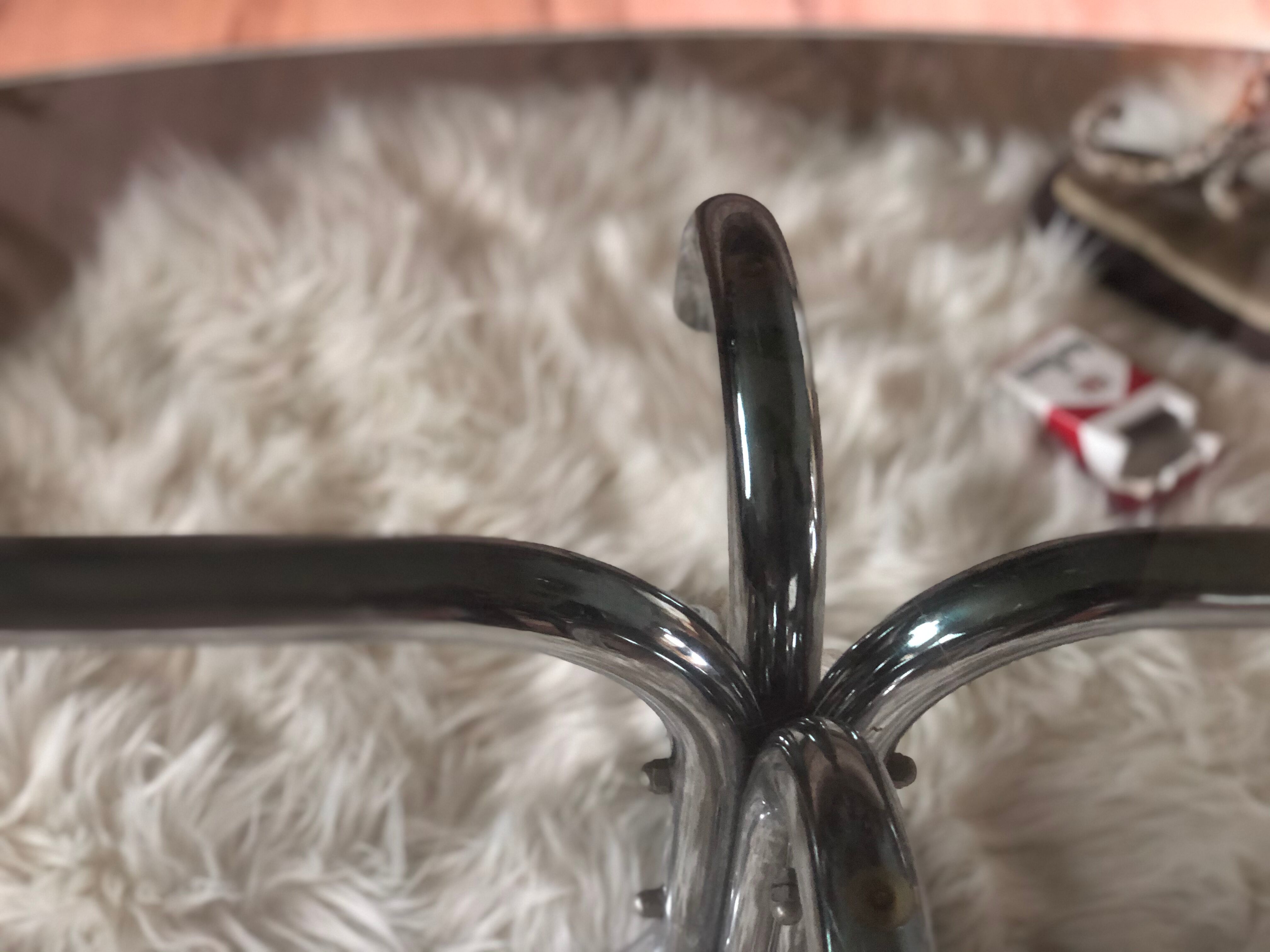 Coffee table smoked glass and chrome
