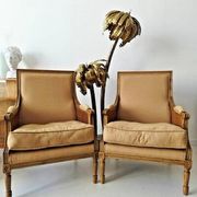 Pair of French antique Louis XV style armchairs (cane back armchairs)