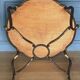 Gueridon 1940 french work ironwork doree plateau eglomise