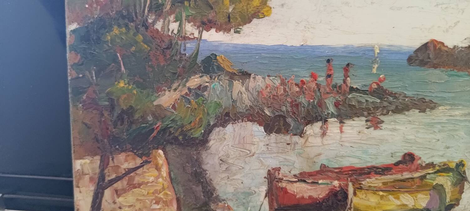 Oil painting the golden island Esterel