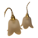 Opaline flower portable lamp