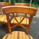 4 Matignon chairs by René Trotel in solid cherry wood and yellow fabric from the 1960s.