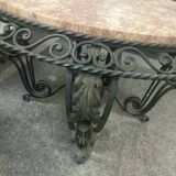 wrought iron and marble coffee table