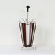 Vintage Teak and Curved Metal Umbrella Stand, 1950s