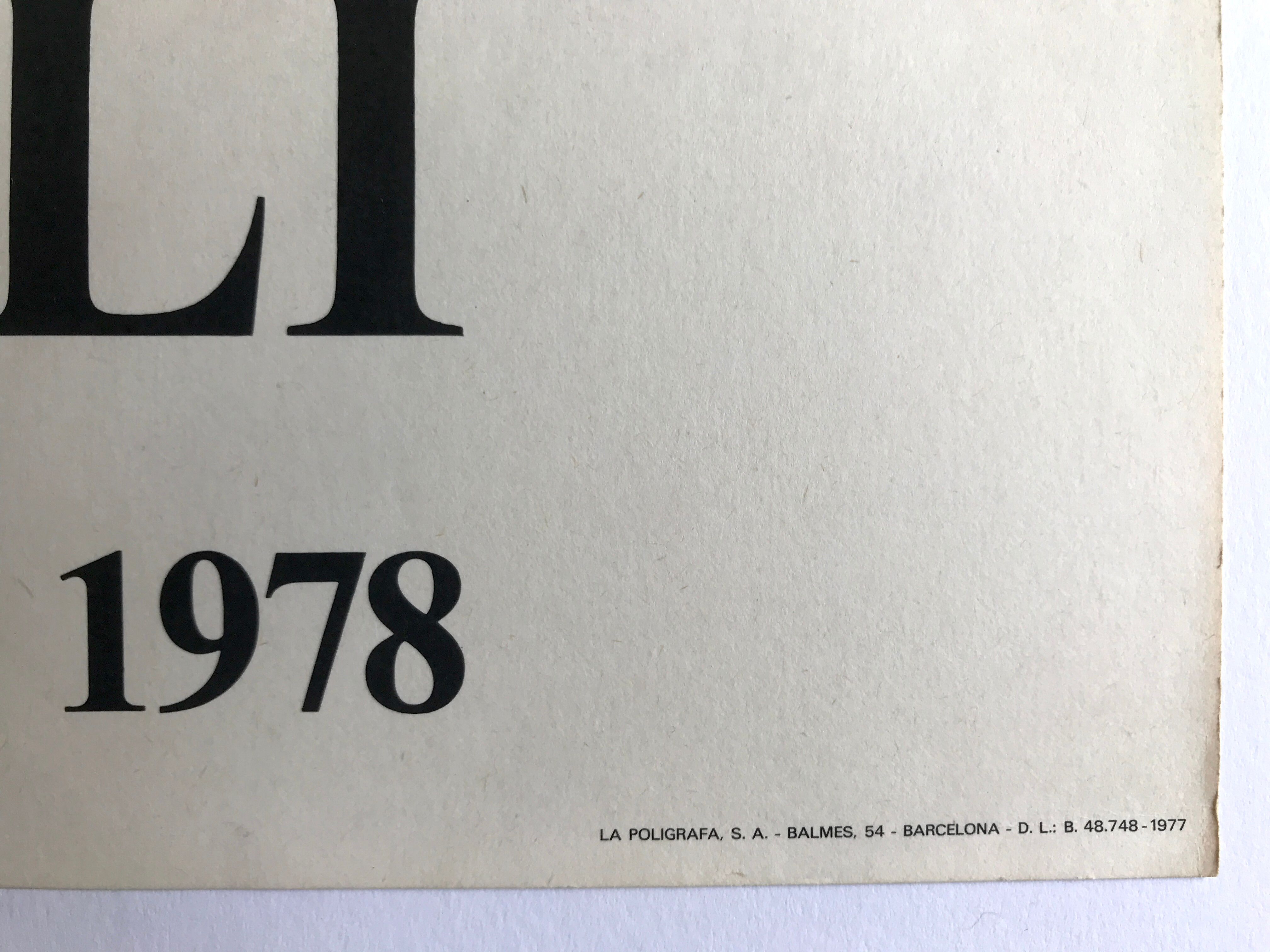 Poster in lithograph by Conrad MARCA-RELLI, Galeria Joan Prats, 1978