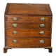 Slant-front desk, chest of drawers, English George III writing desk in oak - 19th century