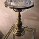 Solid brass lamp and its glass dome cut 1930 42x26 and 4kg